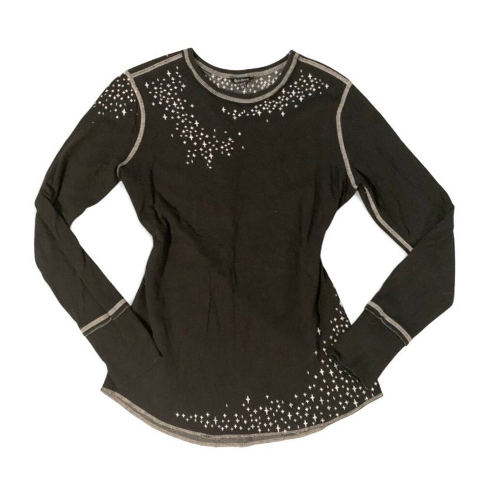 Alp N Rock Black Embroidered Star Long Sleeve Top Medium